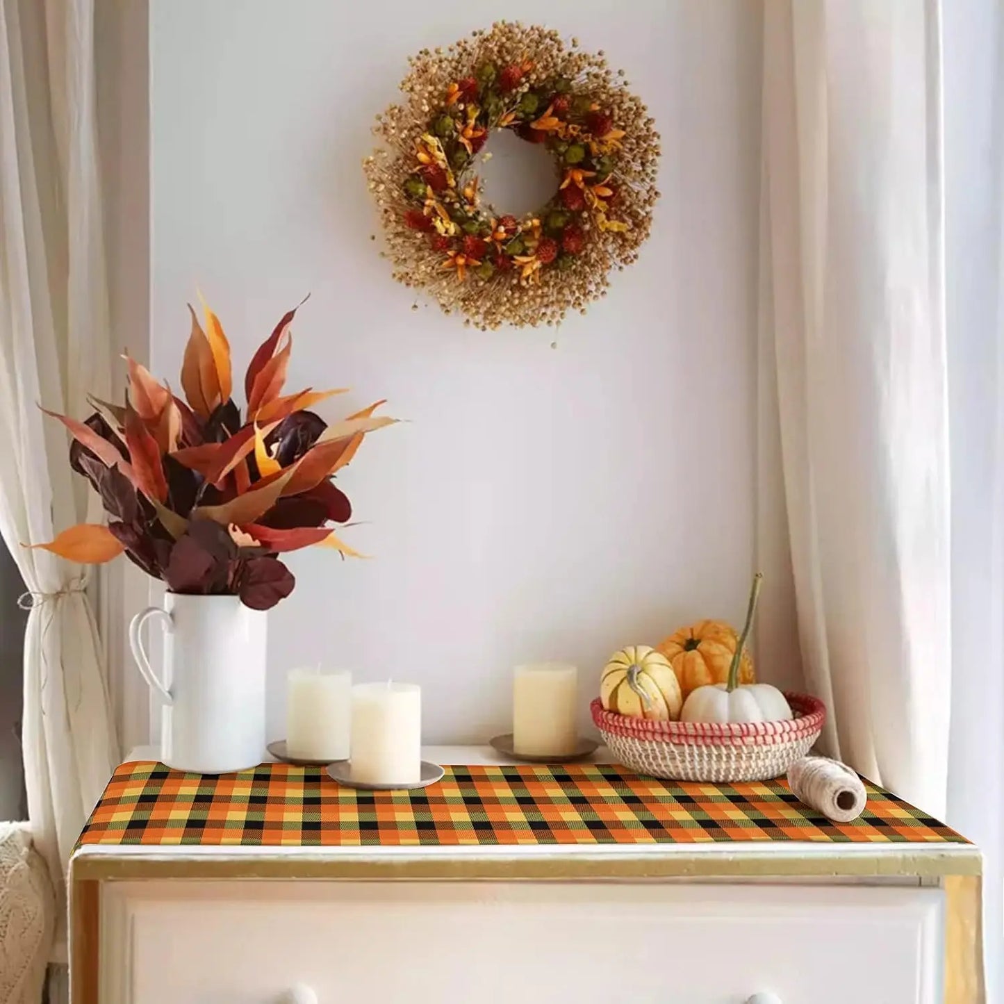 Autumn Linen Table Runner