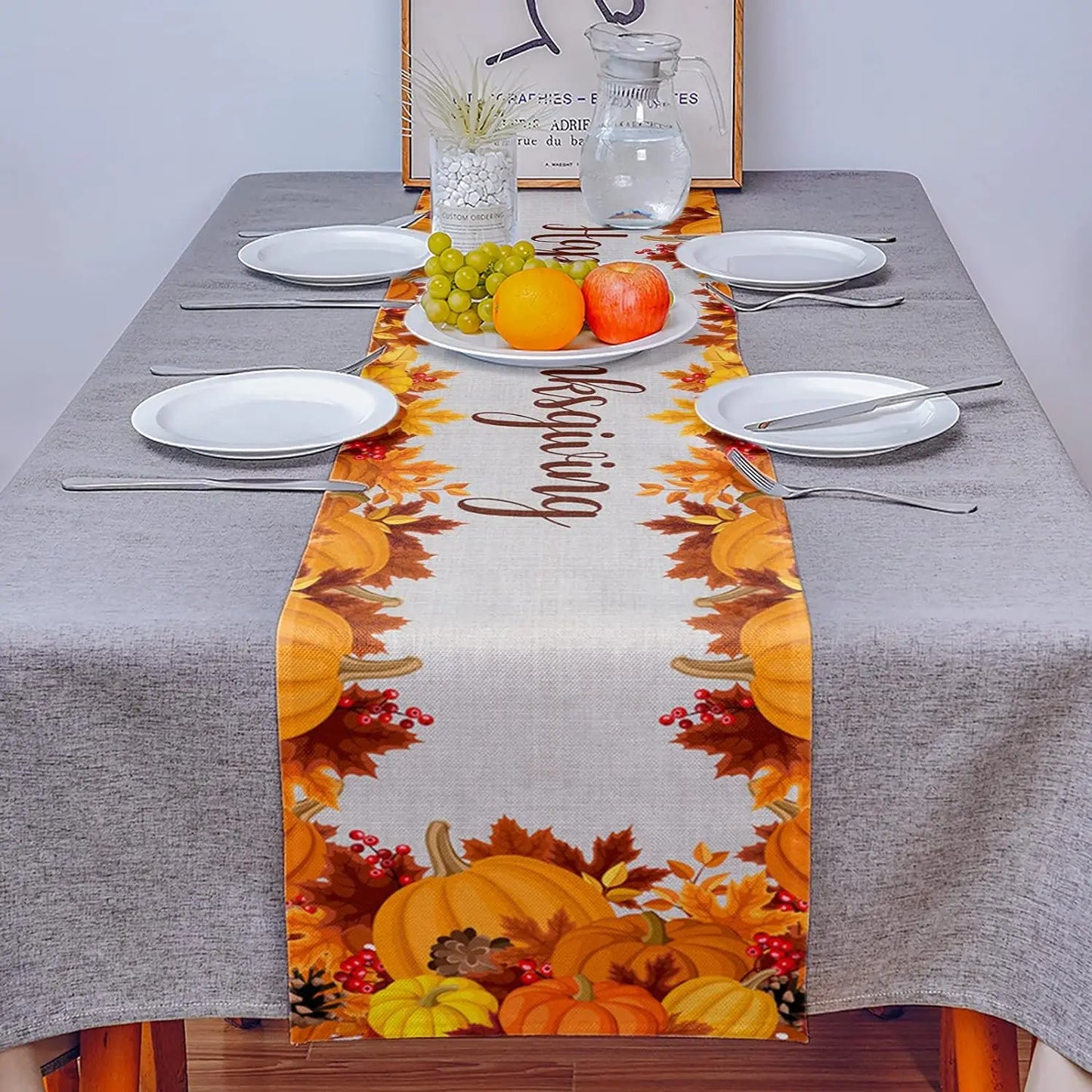 Autumn Linen Table Runner